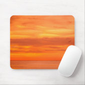Tapis De Souris Coucher de soleil rouge orange jaune Élégant Modèl (Avec souris)