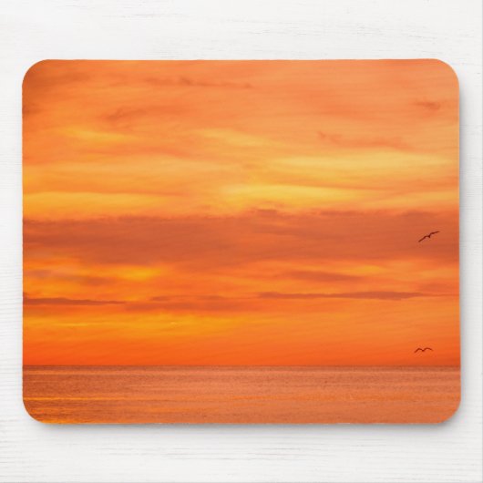 Tapis De Souris Coucher de soleil rouge orange jaune Élégant Modèl (Devant)
