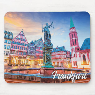 Tapis De Souris Coucher de soleil sur Francfort, Allemagne