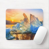Tapis De Souris Coucher de soleil sur glace (Avec souris)