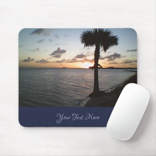 Tapis De Souris Coucher De Soleil Sur La Plage (Avec souris)
