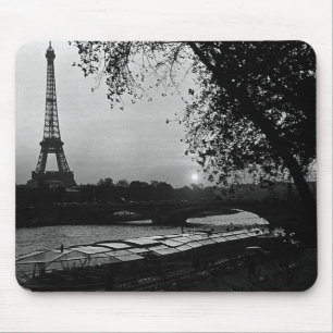 Tapis De Souris Coucher de soleil sur la tour Eiffel à Paris Franc
