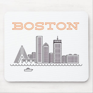 Tapis De Souris Coucher de soleil sur la ville de Boston, Boston M