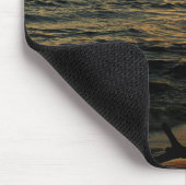 Tapis De Souris Coucher de soleil sur le bois (Coin)