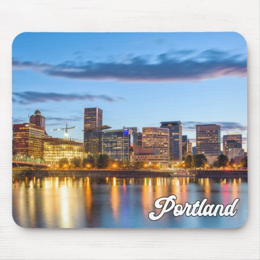 Tapis De Souris Coucher de soleil sur Portland, Oregon (Devant)
