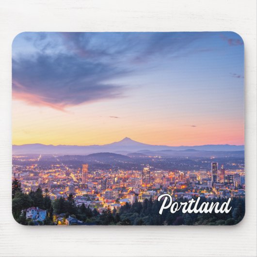 Tapis De Souris Coucher de soleil sur Portland, Oregon (Devant)