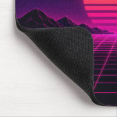 Tapis De Souris Coucher de soleil synthwave rétro (Coin)