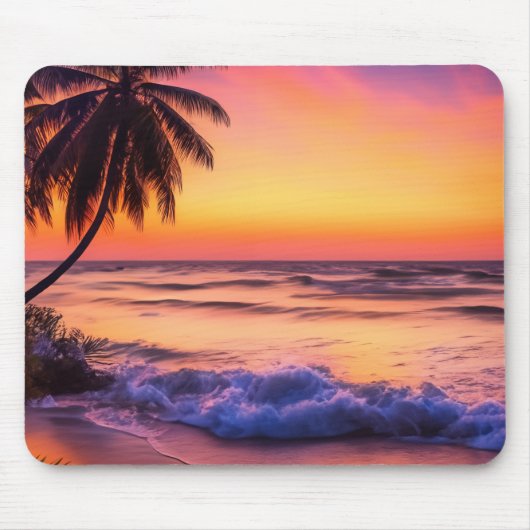 Tapis de souris Coucher de soleil tropical (Devant)