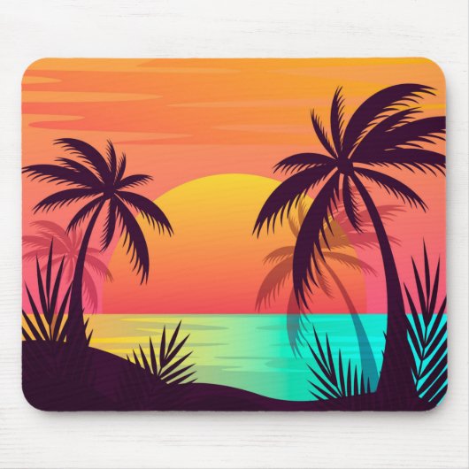 Tapis De Souris Coucher de soleil tropical (Devant)