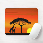 Tapis De Souris Coucher du soleil africain (Avec souris)