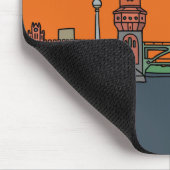 Tapis De Souris Coucher du soleil au pont d'Oberbaum à Berlin (Coin)