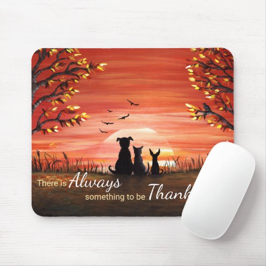 Tapis De Souris Coucher du soleil d'automne toujours reconnaissant (Avec souris)