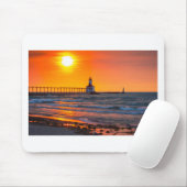 Tapis De Souris Coucher du soleil de phare (Avec souris)