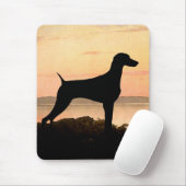Tapis De Souris Coucher du soleil de Weimaraner (Avec souris)