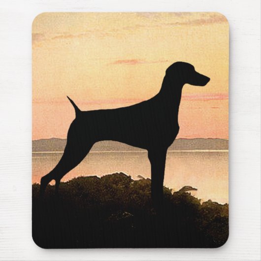 Tapis De Souris Coucher du soleil de Weimaraner (Devant)