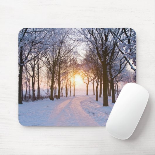 Tapis De Souris Coucher du soleil d'hiver (Avec souris)