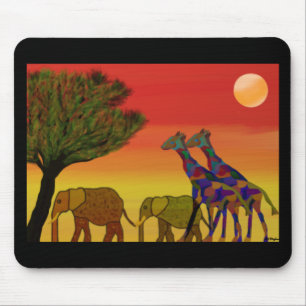 Tapis De Souris Coucher du soleil Mousepad de jungle
