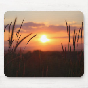 Tapis De Souris Coucher du soleil, nature, prairie