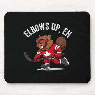Tapis De Souris Coudes levés Eh Joueurs de hockey castor drôle Can