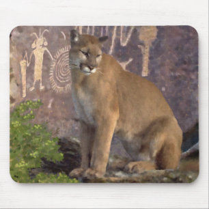 Tapis De Souris Cougar et pictographes