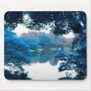 Tapis De Souris Couleur bleue affectée cool, nature unique, lac