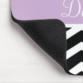 Tapis De Souris Couleur Chevron blanc noir (Coin)
