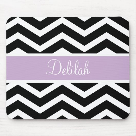 Tapis De Souris Couleur Chevron blanc noir (Devant)
