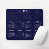 Tapis De Souris couleur de bleu de 2014 calendriers (Avec souris)