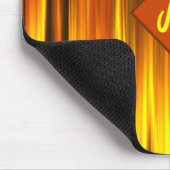 Tapis De Souris Couleur de flamme de feu du Monogramme jaune rouge (Coin)