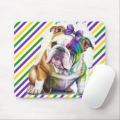 TAPIS DE SOURIS COULEUR D'EAU CUITE MARDI GRAS BULLDOG CHIEN (Avec souris)