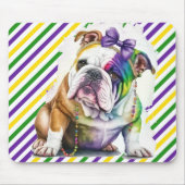 TAPIS DE SOURIS COULEUR D'EAU CUITE MARDI GRAS BULLDOG CHIEN (Devant)