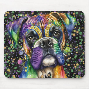 TAPIS DE SOURIS COULEUR D'EAU CUITE MARDI GRAS CHIEN AMÉRICAIN BUL