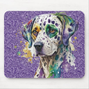 TAPIS DE SOURIS COULEUR D'EAU CUITE MARDI GRAS DALMATION CHIEN