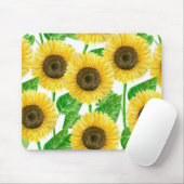 Tapis De Souris Couleur d'eau des fleurs de soleil (Avec souris)
