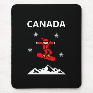 Tapis De Souris Couleur du snowboard rouge du Canada volant