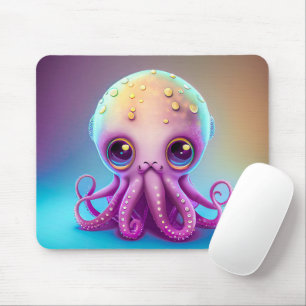 Tapis De Souris Couleur mignonne violet octopus Alien