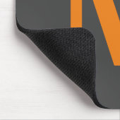 Tapis De Souris Couleur orange Lettre initiale/monogramme (Coin)