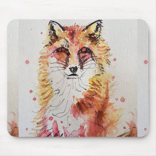 Tapis De Souris Couleur Rouge Vache Aquarelle Peinture Mat Souris (Devant)