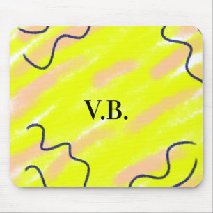 Tapis De Souris Couleur unie simple ajouter un nom texte monogramm