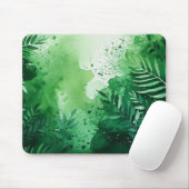 Tapis De Souris Couleur verte de la Jungle foncée texture dessinée (Avec souris)