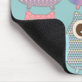 Tapis De Souris Couleurs assorties par hiboux mignons (Coin)