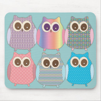 Tapis De Souris Couleurs assorties par hiboux mignons