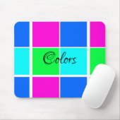 Tapis De Souris Couleurs Bleu Rose Vert Panier Souris! (Avec souris)