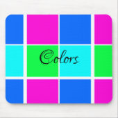 Tapis De Souris Couleurs Bleu Rose Vert Panier Souris! (Devant)