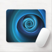 Tapis De Souris Couleurs bleu spirale 3D Art Abstrait fractal mode (Avec souris)