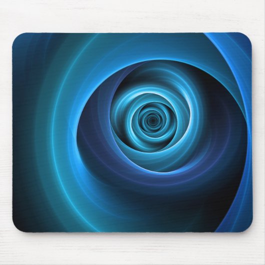 Tapis De Souris Couleurs bleu spirale 3D Art Abstrait fractal mode (Devant)