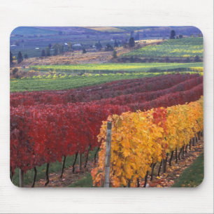 Tapis De Souris Couleurs d'automne rouges et jaunes intenses sur G