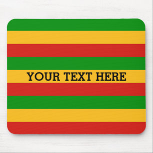 Tapis De Souris COULEURS DE DRAPEAU RASTAFARI + votre texte