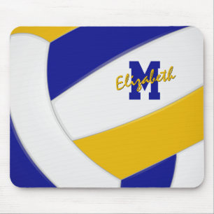Tapis De Souris couleurs de l'école or bleu équipe de volley espri
