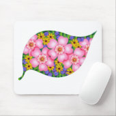 Tapis De Souris Couleurs vives de fleurs. (Avec souris)